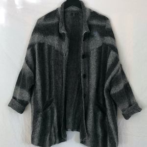 Womens OSKA Button front sweater Black and grey